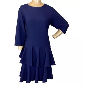 Eliza J Deep Blue Long Sleeve Dress